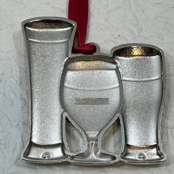 Christmas Beer Glasses Collectible Ornament w/European Crystal Holiday 2.5"x3" - Picture 2 of 10